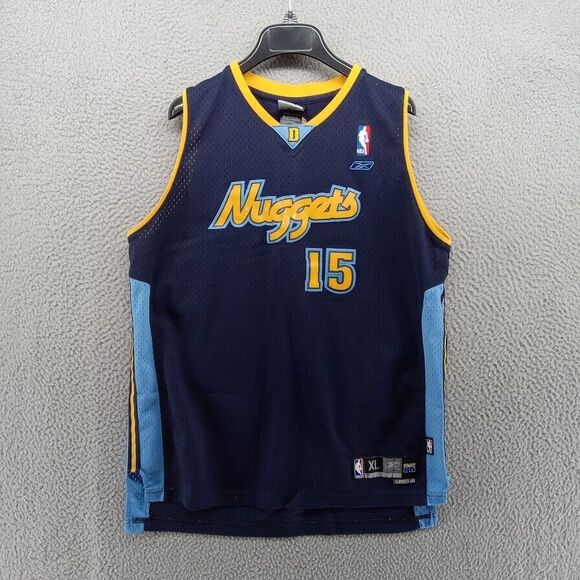 Reebok Other - Vtg Denver Nuggets Jersey Boys Youth 18-20 Blue Reebok Carmelo Anthony Distress*